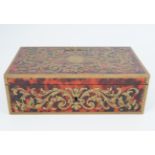 19TH-CENTURY BOULLE RED TORTOISESHELL JEWELLERY BOX