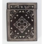 ISLAMIC SILVER INLAID LACQUERED CARD CASE