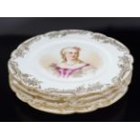 SET OF FOUR SEVRES ROYAL PORTRAIT PLAQUES, 1848