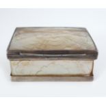 MOTHER O'PEARL AND SILVER CASED SNUFF BOX