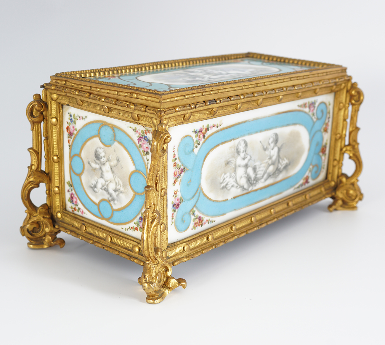 FRENCH EMPIRE PORCELAIN CASED DESK SET - Image 4 of 5