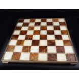 SPECIMEN MARBLE INLAID CHESS BOARD