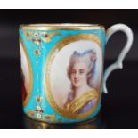 18TH-CENTURY SEVRES PORCELAIN PORTRAIT CABINET CUP