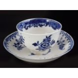 ENGLISH BLUE AND WHITE CUP AND SAUCER