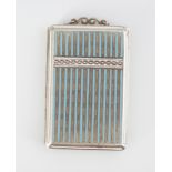 19TH-CENTURY H.M. ENAMELLED SILVER CARD CASE