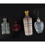 GROUP OF FOUR 19TH-CENTURY GLASS PERFUME BOTTLES