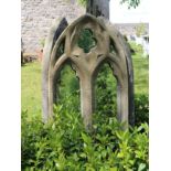 PAIR OF GOTHIC MOULDED STONE ARCHED WINDOWS