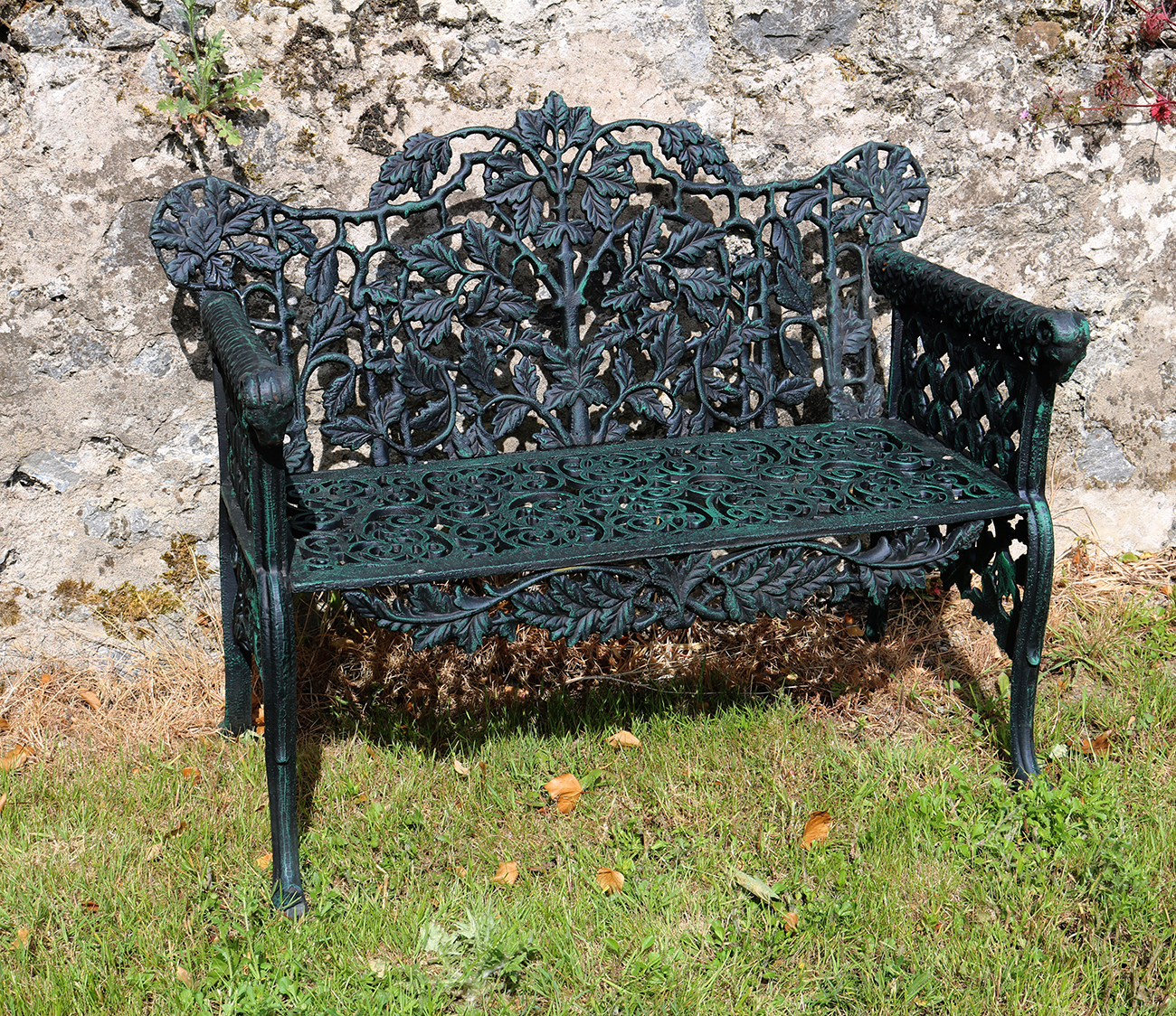 HEAVY FERN LEAF CAST IRON GARDEN SEAT