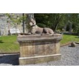 PR LARGE ESTATE MOULDED STONE DOGS