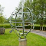 PAINTED METAL ARMILLARY SPHERE