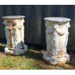 PAIR 19TH-CENTURY CAST IRON PLINTHS