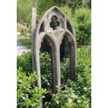 PAIR OF GOTHIC MOULDED STONE ARCHED WINDOWS