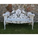 HEAVY FERN LEAF CAST IRON GARDEN SEAT