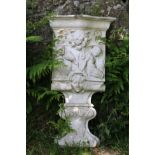 PAIR OF ITALIANATE STONE WALL MOUNTED JARDINIÈRES