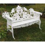 HEAVY FERN LEAF CAST IRON GARDEN SEAT