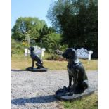 PAIR OF LARGE CAST IRON GUN DOGS