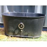 LARGE OVAL METAL PLANTER