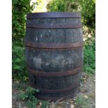 METAL BOUND WHISKEY BARREL