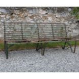 ANTIQUE CAST IRON SCROLL END BENCH