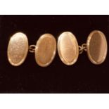 9CT ROSE GOLD PLAIN OVAL SHAPED CUFFLINKS