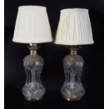 PAIR OF SILVER MOUNTED TABLE LAMPS