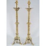 PAIR OF 19TH-CENTURY BRASS TABLE LAMPS