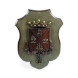 LARGE 19TH-CENTURY CARVED ARMORIAL COAT OF ARMS