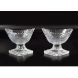 PAIR GEORGE III IRISH GLASS SALTS