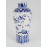 CHINESE QING BLUE AND WHITE VASE