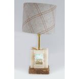 PAIR OF MARBLE STEMMED TABLE LAMPS