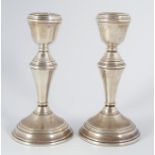 TWO IRISH STERLING SILVER CANDLESTICKS