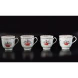 SET OF FOUR ENGLISH PORCELAIN CUPS