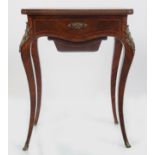 19TH-CENTURY ROSEWOOD AND BRASS INLAID TABLE