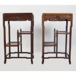 PAIR OF CHINESE HARDWOOD STANDS