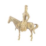 CHINESE QING BRONZE HORSE & RIDER