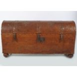 LARGE LEATHER BOUND TRUNK