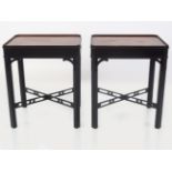 PAIR OF CHINESE CHIPPENDALE STYLE LAMP TABLES