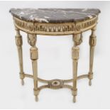 FRENCH PAINTED & PARCEL GILT CONSOLE TABLE