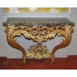 18TH-CENTURY CARVED GILTWOOD CONSOLE TABLE