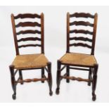 MATCHED SET OF 8 PROVINCIAL LADDER BACK CHAIRS