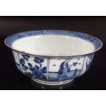 CHINESE QING PERIOD BLUE AND WHITE BOWL