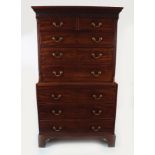 GEORGE III PERIOD MAHOGANY CHEST-ON-CHEST