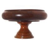 EDWARDIAN MAHOGANY TURNED FRUIT BOWL