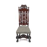 17TH-CENTURY CARVED WALNUT CEREMONIAL CHAIR