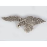 STERLING SILVER AND MARCASITE EAGLE BROOCH