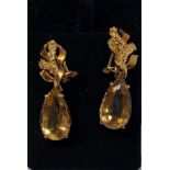 WITHDRAWN_ 18CT YELLOW GOLD CITRINE PEAR SHAPED DROP EARRING