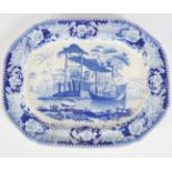 19TH-CENTURY DAVENPORT BLUE AND WHITE PLATTER