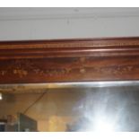 EDWARDIAN MAHOGANY AND MARQUETRY OVER MANTLE