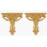 PAIR OF CARVED GILTWOOD WALL MOUNTED BRACKETS