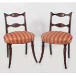 PAIR OF REGENCY MAHOGANY AND INLAID SIDE CHAIRS
